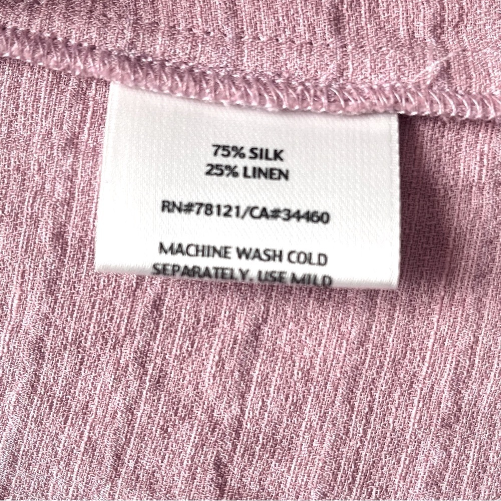 Eileen Fisher Silk and Linen Open Front Lightweight Blazer Quilted Pink Size S - Picture 3 of 5